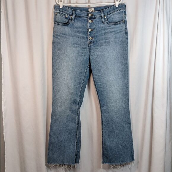 J.Crew Denim Tall 10" Demi Boot Crop Jean - Picture 1 of 11